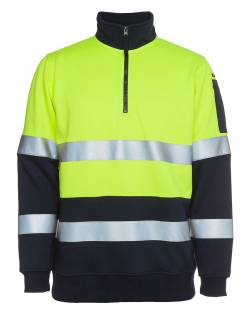 1/2 Zip D/N Sweatshirt Hi Vis, 80/20 Poly/Cotton