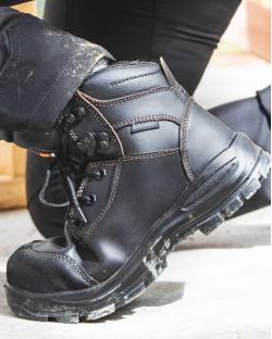 Bison Tor Lace + Zipped Safety Boot Black Bison Tor Lace + Zipped Safety Boot Black