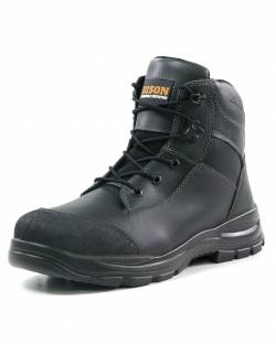 Bison Tor Lace + Zipped Safety Boot Black