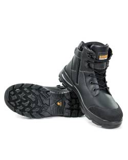 Bison Tor Lace + Zipped Safety Boot Black Bison Tor Lace + Zipped Safety Boot Black