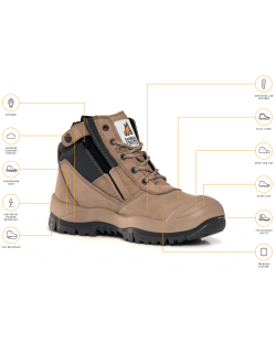 Mongrel Zipsider Boot with Scuff Cap